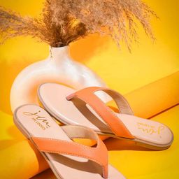 JM Looks Textured Open Toe T-Strap Flats-12