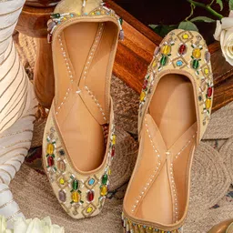 NR By Nidhi Rathi Embellished Square Toe Mojaris-image-46