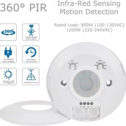 Blackt Electrotech BT31CT PIR Ceiling Mounted Thin Motion Sensor Switch For Auto Light ON/OFF Ceiling Lamp image 2