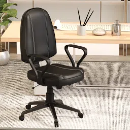 Ergonomic Mid-Back Chair with Cushioned Seat/Adjustable Seating Chair For Office Nylon Office Arm Chair-image-38
