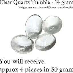 Crystal Clear Quartz Tumble Stone| 50gm Tumbled Gemstone| Garden & Table Décor Regular Round Crystal Stone-picture-7