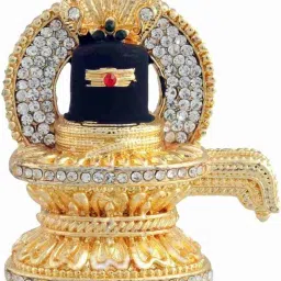 Lord Shiv Shivling Idol | Shiva Lingam Antique Car Dashboard Gold Black Statue Decorative Showpiece-7 cm-image-30