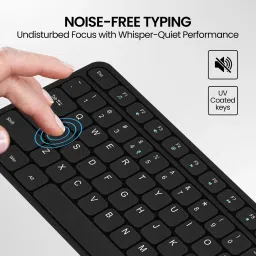 Portronics Ki-Pad 3 USB Wired Keyboard, Noise-free Typing, Large Keys, Function Hotkeys Wired USB Handheld Laptop Keyboard Compatible with Desktop, Laptop, Mac N/A,stand support,multimedia_keys image 3