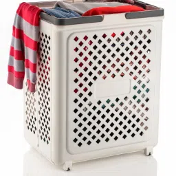 45 L White Laundry Basket-10
