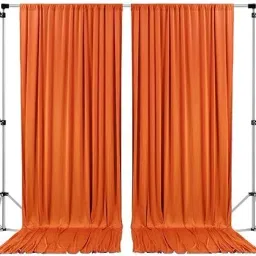 Cam cart Orange Decoration Backdrop Curtain Background Wedding Parties 4x8Ft (Set of 2) Reflector-31