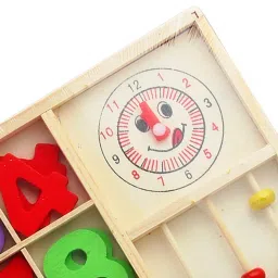 baccha party Computation Study Box Wooden Toy with Alphabets , Letters , Abacus and Clock |for Children Age 3+ image 4