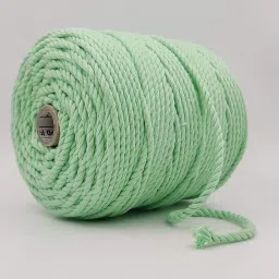 3Ply/Twisted Macrame (3mm,100Mtr.)Cotton Cord/Dori Thread Macrame (Mint Green).-image-10
