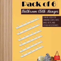 manvi PCKI6 Door/Wall Hook Hanger Set of 6 (Color-Ivory) Hook Rail 6 image 3