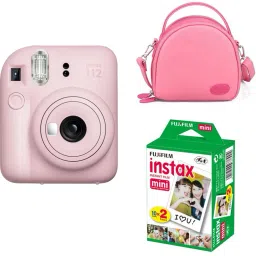 FUJIFILM Instax mini 12 Blossom Pink Camera with pink shell bag and 20 Shots Instant film Instant Camera-picture-12