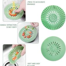 5 PCS Hair Catcher for Bathroom Drain Durable Silicone Sink Drainer Hair Wash Basin-17