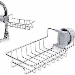 Stainless Steel Kitchen Faucet Sink Sponge Hanging Tap Storage Holder Rack/Shelf Stainless Steel Wall Shelf (Number of Shelves - 1) Steel Wall Shelf-image-62
