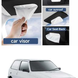 Black Car Tissue Napkin Holder for Sun Visor and Backseat – Universal Fit F7 Vehicle Tissue Dispenser-image-51