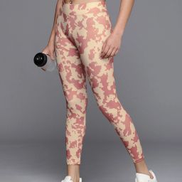 Printed Women Orange Tights-image-2