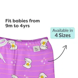 SuperBottoms Kids Printed Diaper Pants with Drawstring - Purple image 4