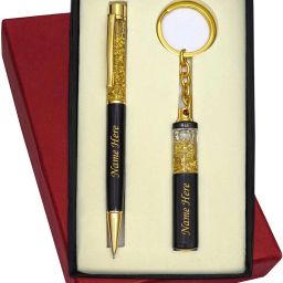 Name Customized Golden Gel Filler Brass Material Pen Gift Set-image-47