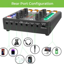 ultraprolink UM1002 Wireless Karaoke & Live Broadcast Mixer with Condenser Mic,Dual Mic Input Powered Sound Mixer image 4