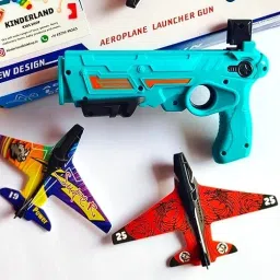 Airplane Launcher Gun Toy with 4 Foam Aircrafts Outdoor Shooting GameKids 3+ Slingshots-image-17