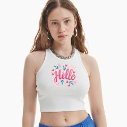 Casual Sleeveless Solid Women White Top-image-3