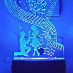 3D Latest Love u Forever Acrylic Colour Changing 3D Illusion LED Night Lamp for Bedroom Night Lamp-12