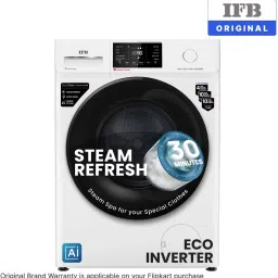 ifb 6 kg 5 Star with Steam Refresh program, 9 Swirl Wash, Eco Inverter, Powered by AI with Power Steam Fully Automatic Front Load with In-built Heater White, Black image 2