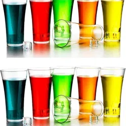 (Pack of 12) Plastic Water Juice Wine Beer Glass Glass Set Water/Juice Glass-image-7