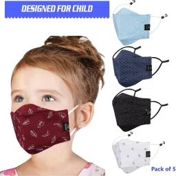 5 Pc 3D Cotton Kids Face Mask Reusable Fabric N95 for boys children girls 3-KD-3 Cloth Mask-image-15