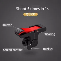 BUY SURETY 1 Pair PUBG Moible Controller Gamepad Trigger L1 R1 Sensitive Shoot and Aim PUBG Mobile Triggers/Controller PUGB Mobile Game Pad Grip L1R1 Free Fire Joystick for pubg, Fortnite compatible with all smartphoneGaming Accessory Kit image 3