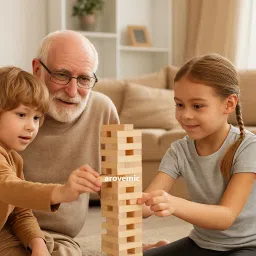 arovemic A1 Jenga Wooden Block Stacking Tower Game for Kids Ages 5+ image 2