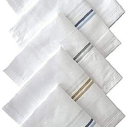 AKsells 100% Cotton Premium Collection Luxury Handkerchiefs Hanky For Men ["White"] Handkerchief-image-95