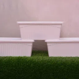 14 Inch Jupiter Solid Look, Feel Window Planter Set for Home and Balcony Garden Plant Container Set-image-66