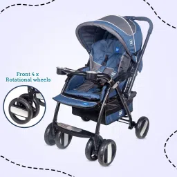 meemee Compact Fold, Adjustable Canopy, Reversible Handle, 5-Point Harness Pram image 2
