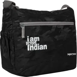 Black Men & Women Sling Bag - Extra Large Printed Smart Casual Sling Cross Body Bag for Boys & Girls (BNP 094P)- Brasso Self Design Black Color-3