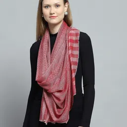 monte carlo Self Design Acrylic Women Pink Stole-picture-6