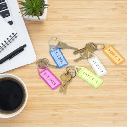 sheetal traders Multicolor Keyring & Keychain with Name Tag Labels (Pack of 50) Key Chain image 4