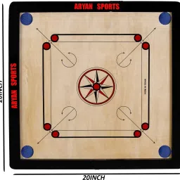 Round Pocket with Coins,Striker &,Powder (SMALL-20 Inch) 3 MM Ply 5.08 cm Carrom Board-picture-15