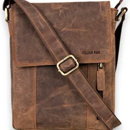 Brown Men Sling Bag 100% Genuine Leather Mens Sling Messenger Bag for Casual Office and Travel-image-95