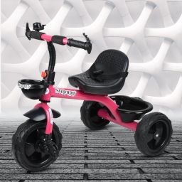 NTIC BABY TRICYCLE PINK BASKET WITH FRONT AND BACK BASKET FOR KIDS pink basket tricycle for kdis Tricycle-24