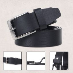 Men Formal Black Genuine Leather Belt-image-8