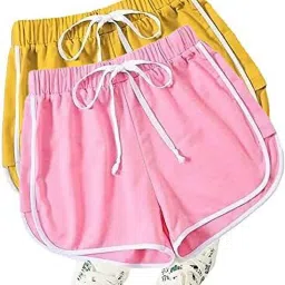 Pack of 2 Solid Women Multicolor Basic Shorts-picture-10