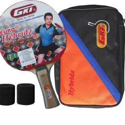 Euro Hybridz ITTF Approved TT Racket, Hard Rubber, Full Cover, TT Racket Red, Black Table Tennis Racquet-image-45