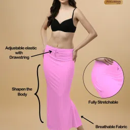 Shayonam and Shayonam Fishcut Saree Shapewear Baby Pink Lycra Bland Petticoat Lycra Blend Petticoat-image-62