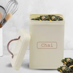 Steel Ivory Airtight Chai Jar By Market 99-picture-44