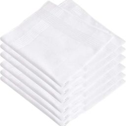 riseabove Cotton 6 Piece Men's Handkerchief Set - White ["White"] Handkerchief-image-48