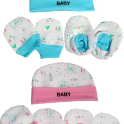 Cap, Mittens and Booties Set for New Born Baby, Infant Beanies Caps-image-69