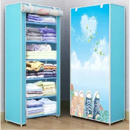 6 SHELVES HEART CLOUD Micro Fiber Collapsible Wardrobe-image-58