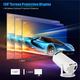Maizic Smarthome 4K HD 130" Android Projector Wi-Fi Portable BT 180° Rotation Auto Keystone (8400 lm / 1 Speaker / Wireless / Remote Controller) Portable Projector image 4