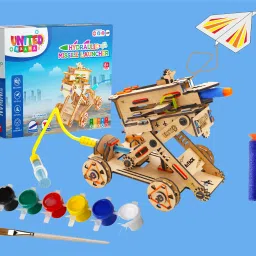 2in1 Hydraulic Missile & Plane Launcher STEM Wooden, Science kit For 8To14-18