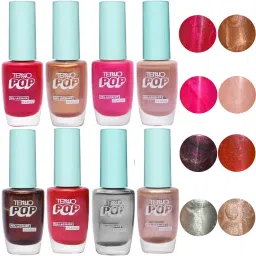 POP HIGH SHINE GLOSSY NAIL PAINT MULTICOLOR (PACK OF 8) MULTICOLOR 2-1