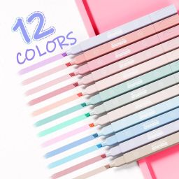 wengonvila Aesthetic Highlighter Pen, 12 Color Cute Highlighter Pens with Soft Chisel Tip image 2