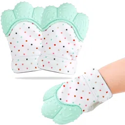 BPA-Free Soft Food-Grade Silicone Hand Glove Teether, Teething, Mitten, Soother Teether-image-44